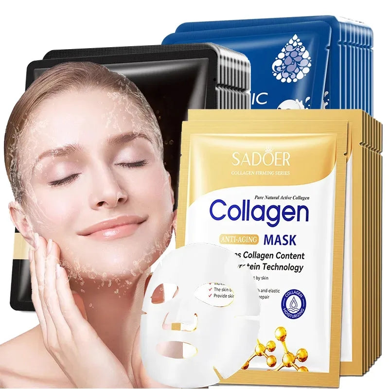 10pcs Collagen Face Mask - GLAMSKIT