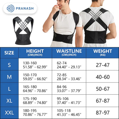 Unisex Adjustable Posture Corrector Belt - GLAMSKIT