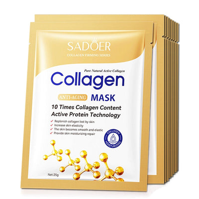 10pcs Collagen Face Mask - GLAMSKIT